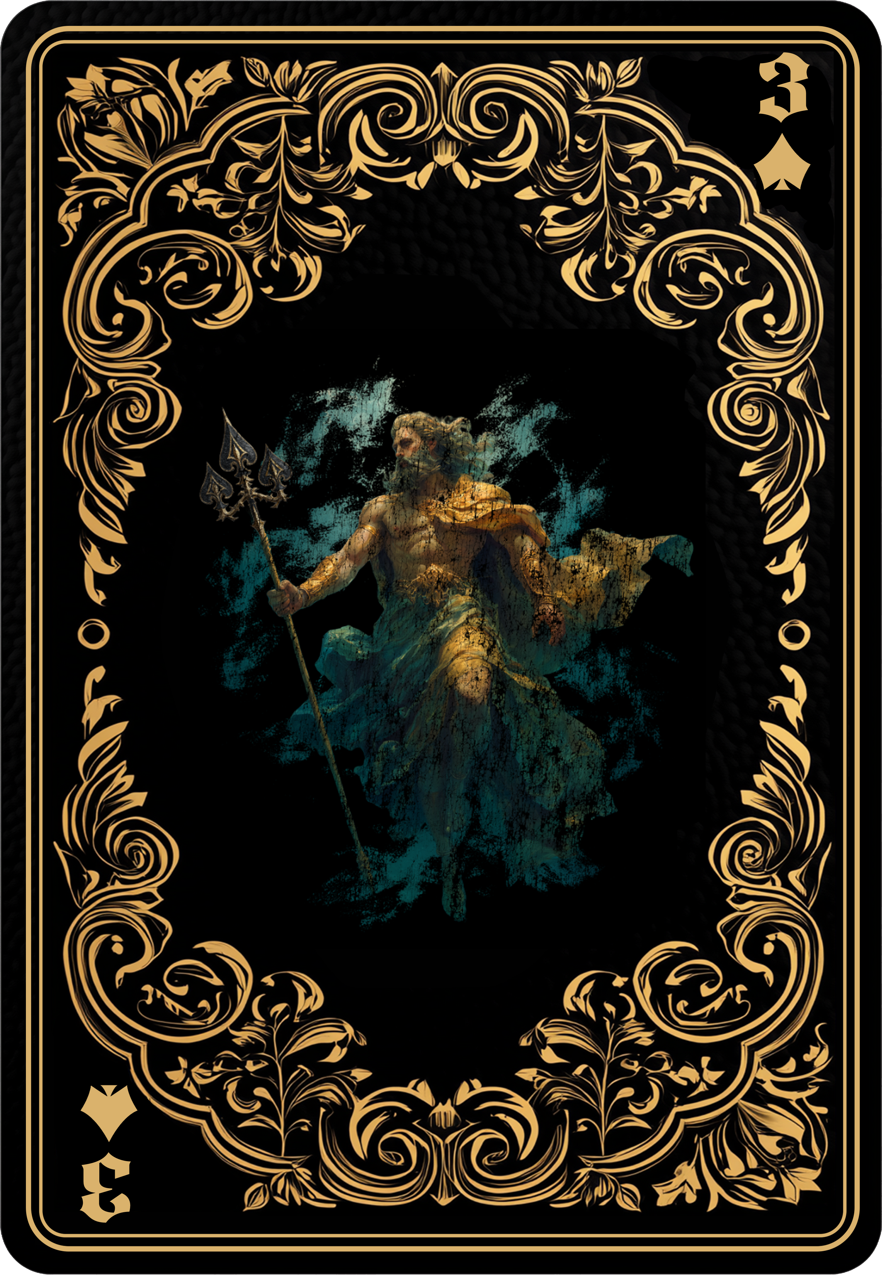 3 of Spades playing card graphic — Aces Paradigm Spades Collection