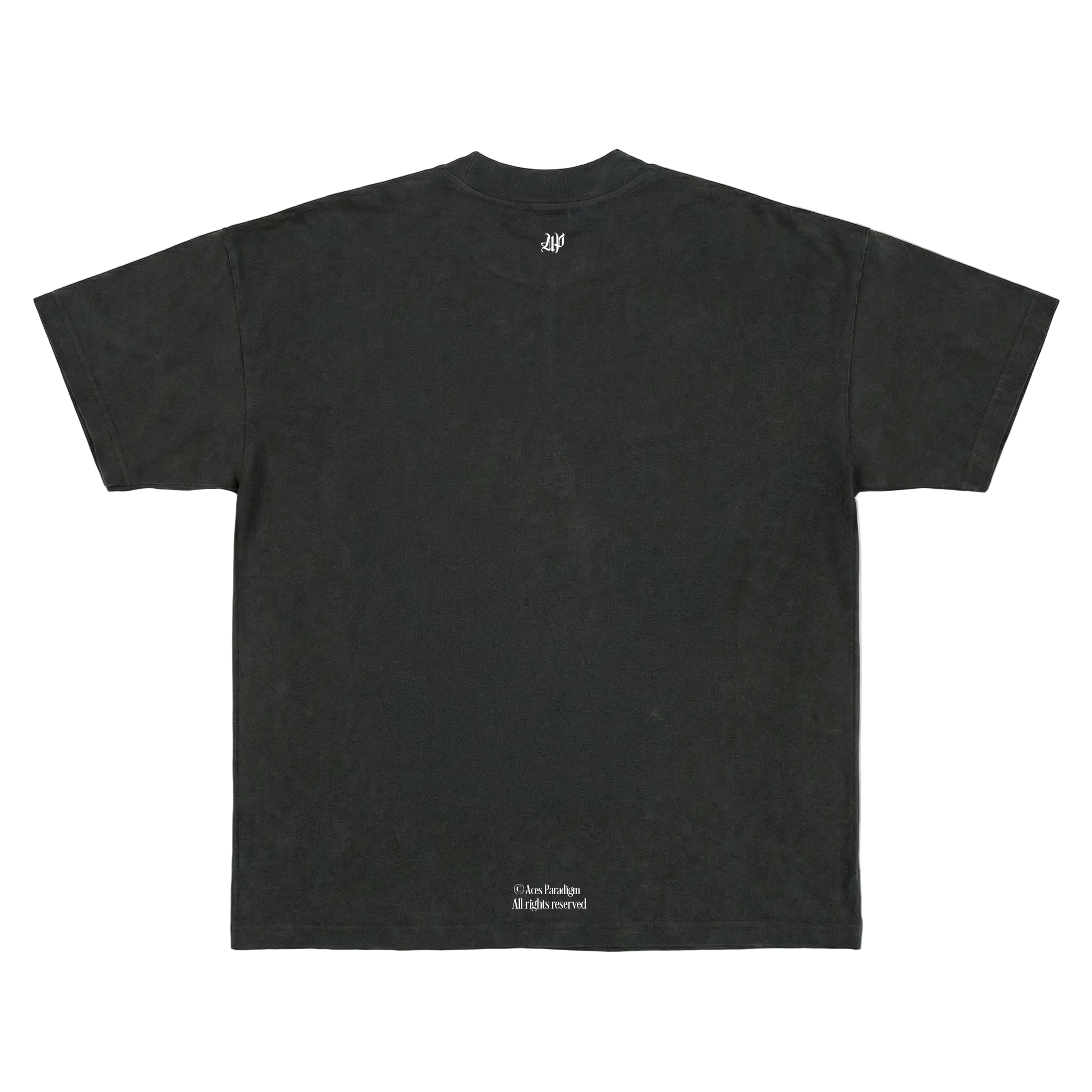 Aces Paradigm 3 of Spades tee back view — Drop 1 premium streetwear