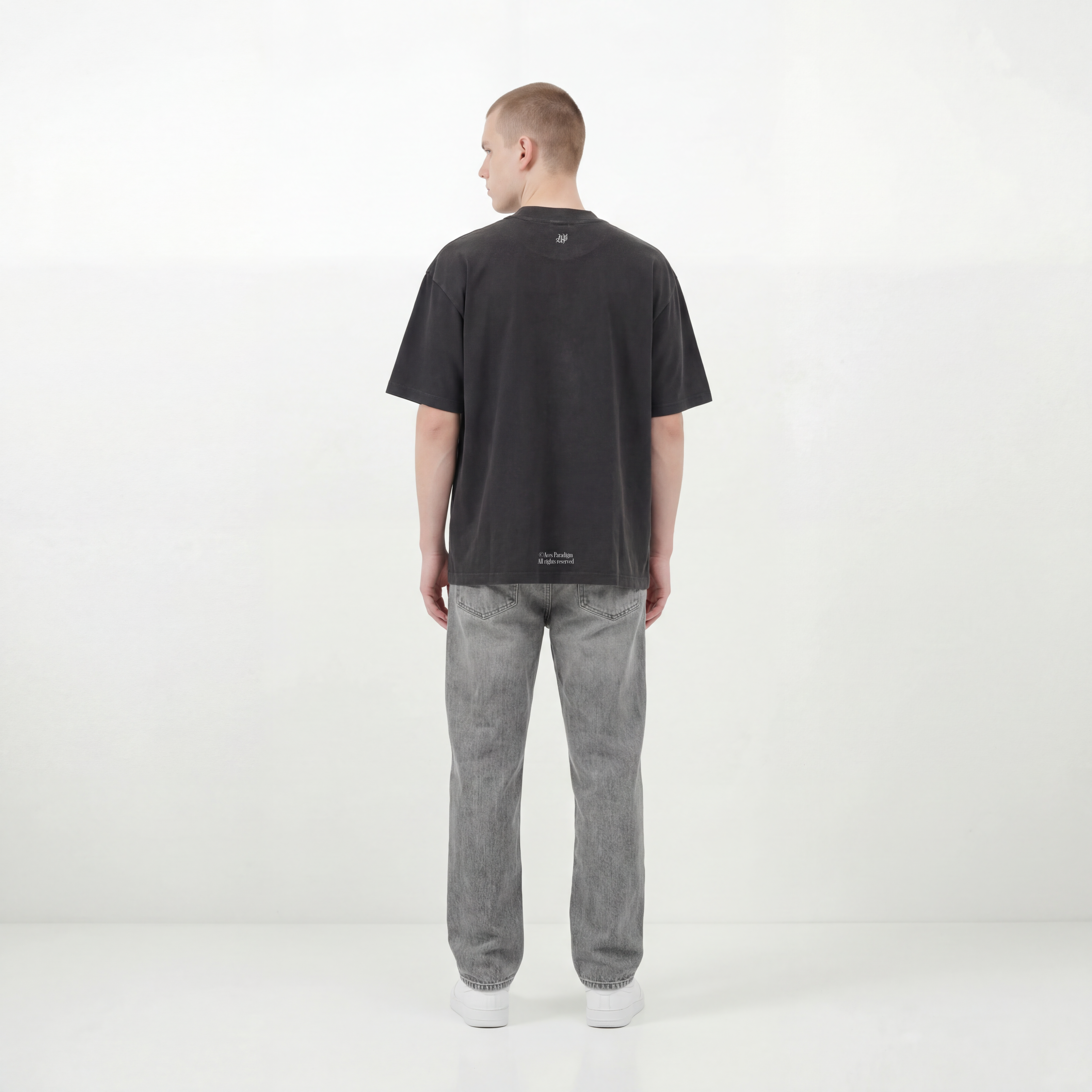 Aces Paradigm 3 of Spades tee back detail — Spades Collection Drop 1