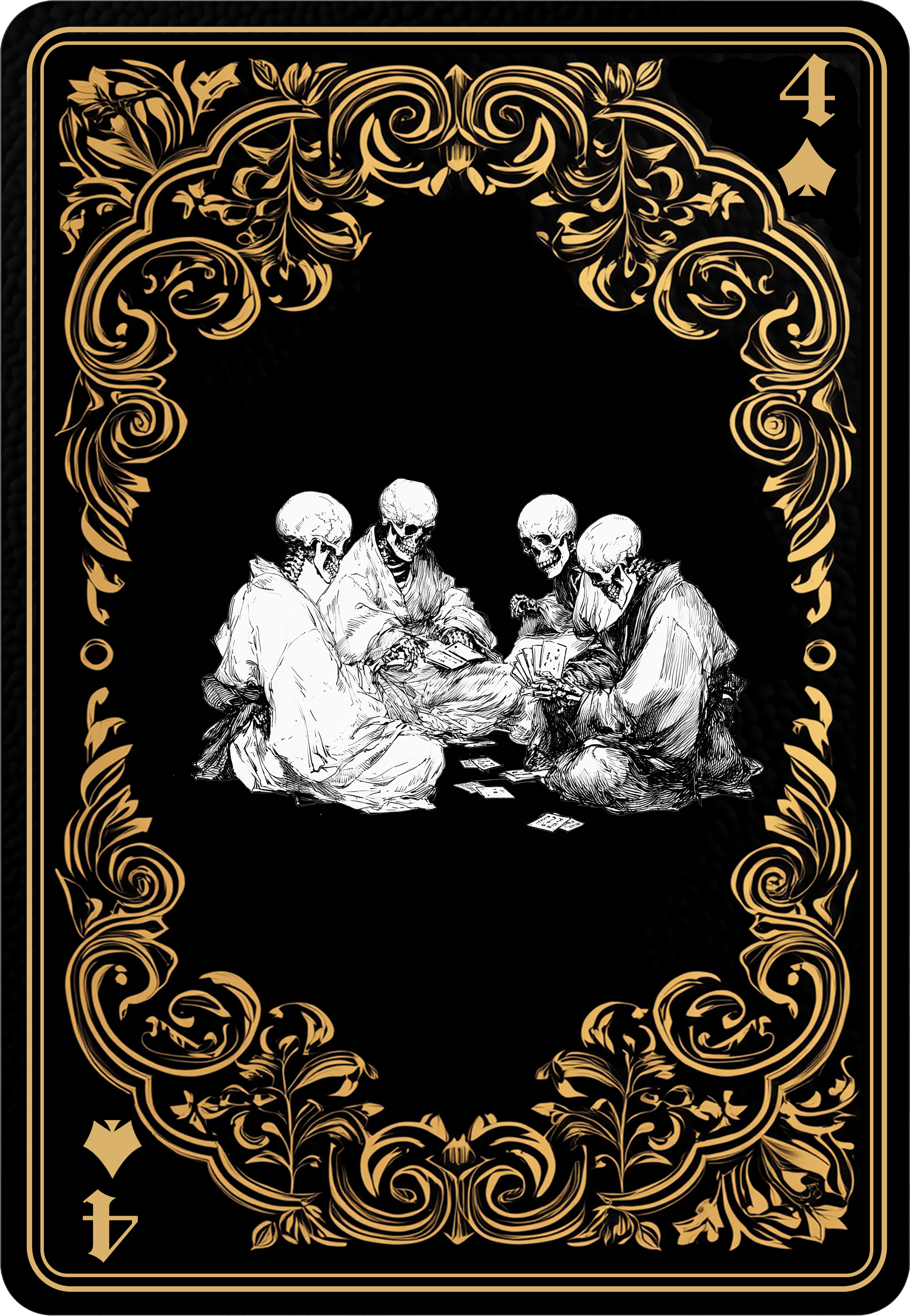 4 of Spades playing card graphic — Aces Paradigm Spades Collection