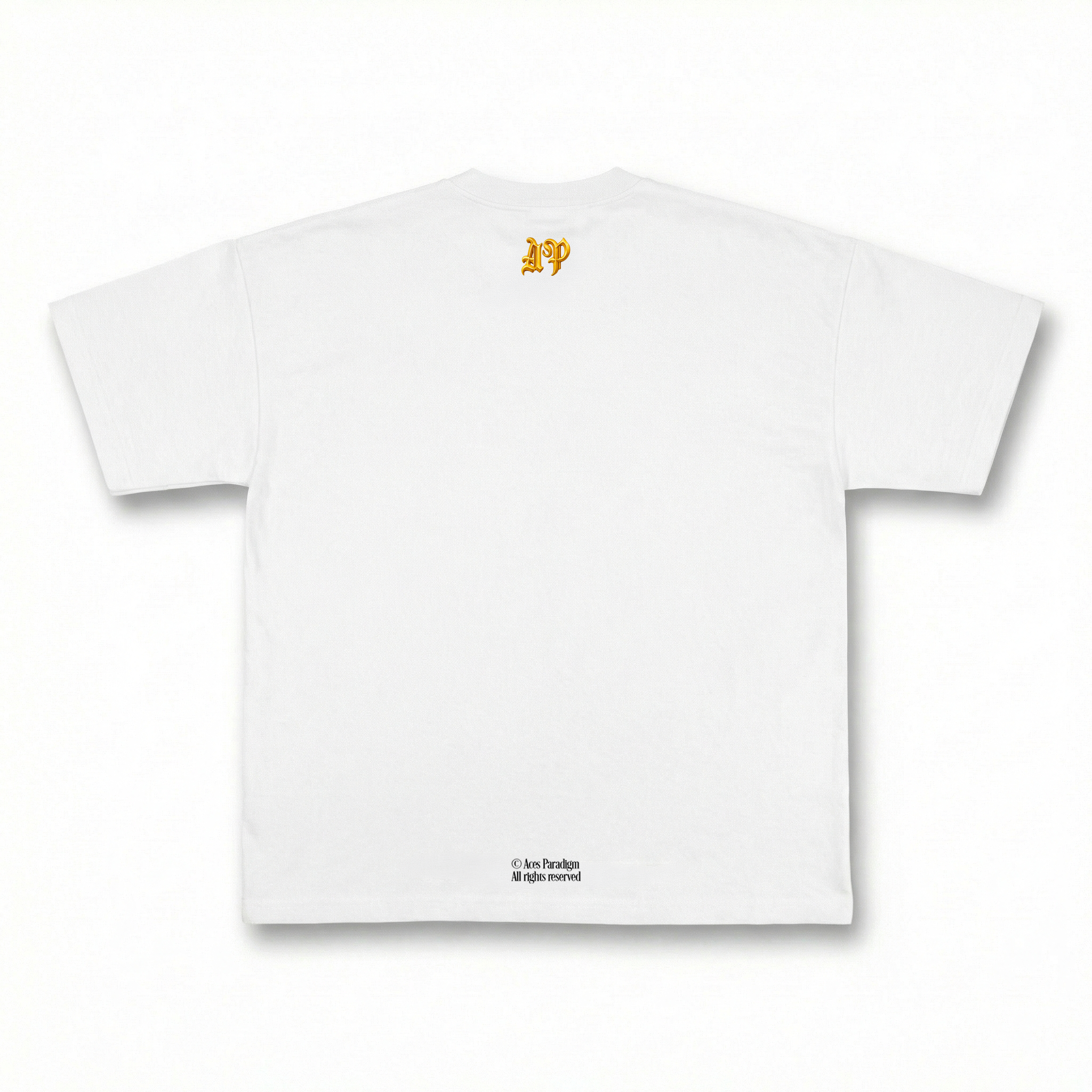Aces Paradigm 5 of Spades tee back view — Spades Collection Drop 1