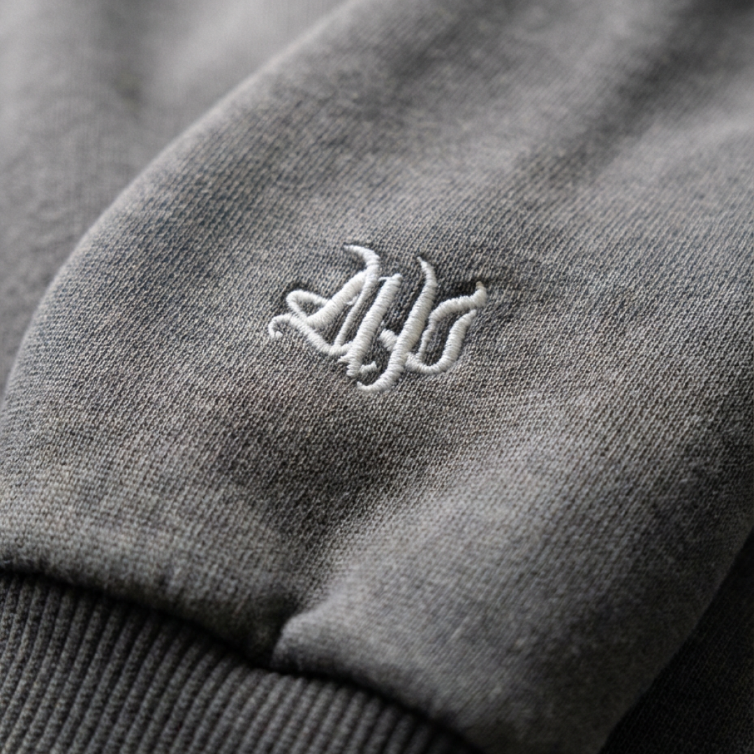 Model wearing Aces Paradigm 2 of Spades streetwear, lifestyle lookbook shot